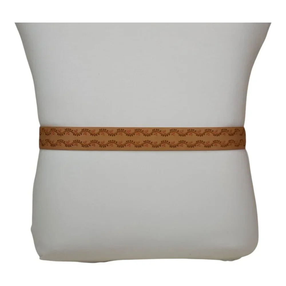 Haute Hippie Tan Leather Belt With Gold Buckle Womens Size M Vachetta - Picture 4 of 12